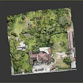 Detailed Cartoon Scene Model With House Trees Parking Lot And Green Grassland