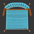 Stylish Orange Leisure Chair With Woven Backrest And Metal Frame
