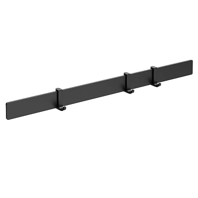 Black Wall Mounted Hook Rack With Multiple Hooks For Home Storage 3d model