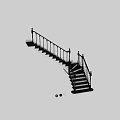 Modern Staircase Design With Handrail Balusters Steps And Dimension Details