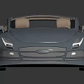 Shiny Blue Concept Car With Sleek Design Open Doors And Beige Interior