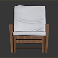 Wooden Frame Lounge Chair With White Cushion And Simple Design