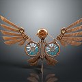 Modern steampunk bird mechanical bird wings angel wings 3d model