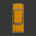 Vintage Yellow Taxi With Checkered Stripes American Flag Sticker On Shiny Surface