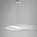 Minimalist Modern White Wavy Chandelier With Undulating Design And Thin Hanging Cords