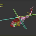 Shiny Silver Helicopter With Extended Main Rotors Tail Rotor And Cockpit Windows