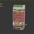 Multi Story Building With Green Roof Brown White Exterior And Ground Floor Shops
