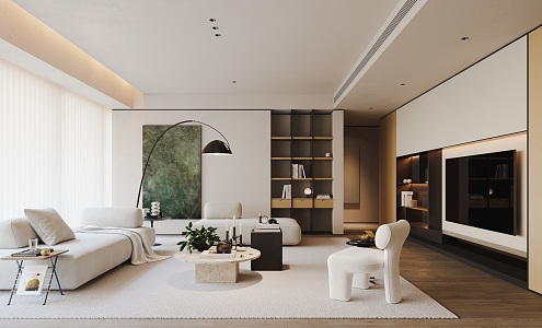 Modern Living Room Minimalist Living Room 3d model