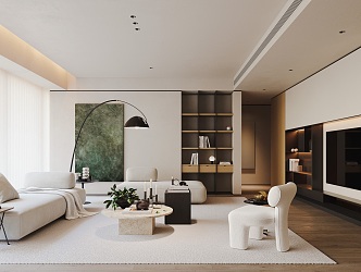 Modern Living Room Minimalist Living Room 3d model