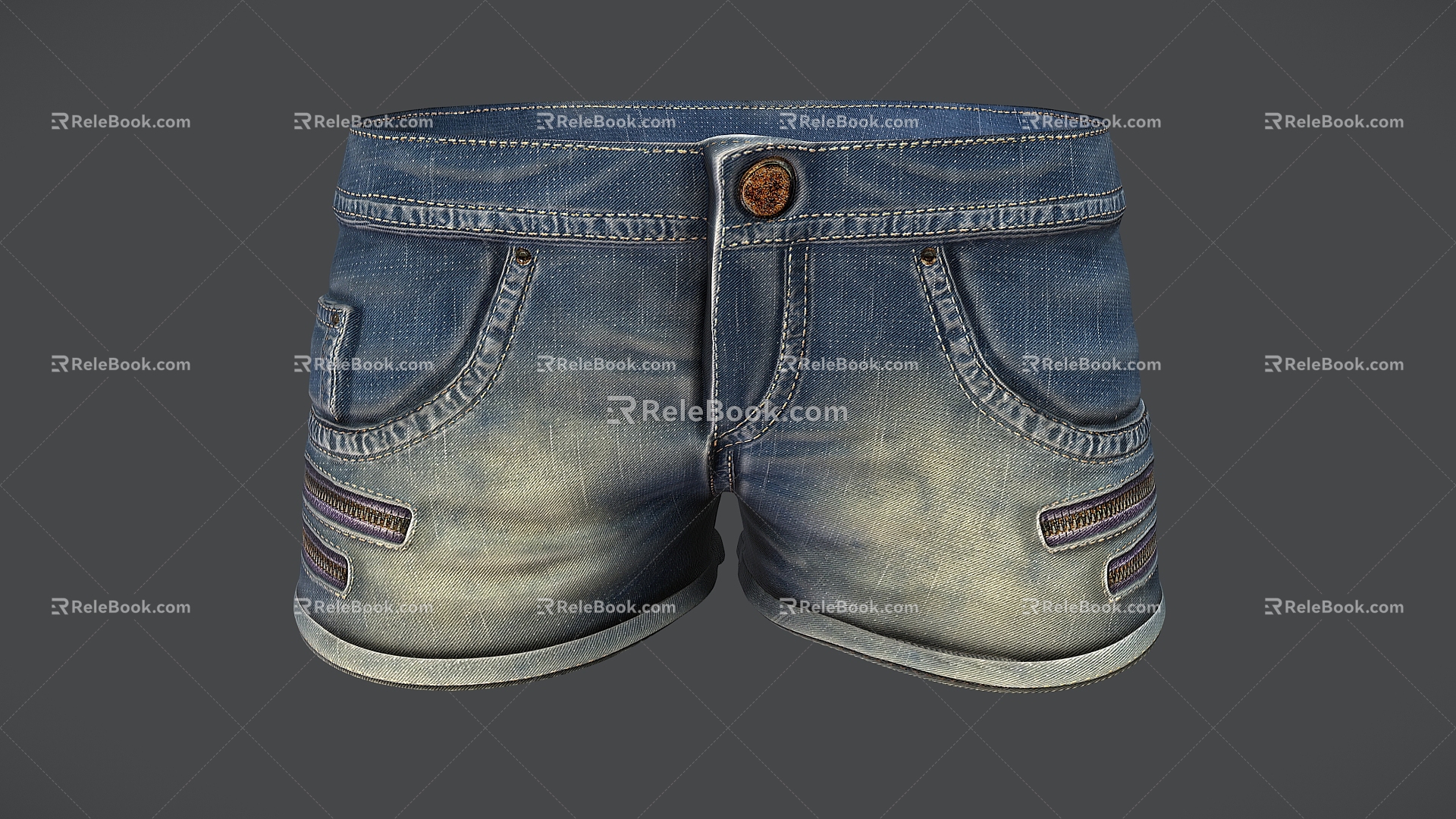 jeans shorts pants super shorts clothes Denim shorts 3d model