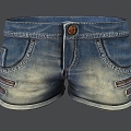 jeans shorts pants super shorts clothes Denim shorts 3d model