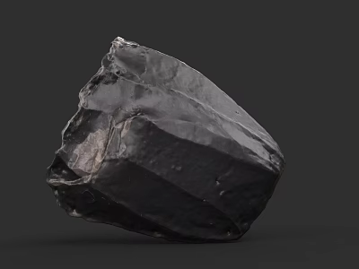 Natural Black Stone Specimen With Rough Texture And Unpolished Surface 3d model