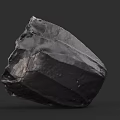 Natural Black Stone Specimen With Rough Texture And Unpolished Surface