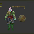Man Standing In Decorative Medieval Armor With Polearm And Round Shield 3d model