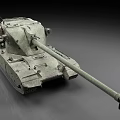 Armored Military Tank With Long Cannon Barrel Tracks And Detailed Design