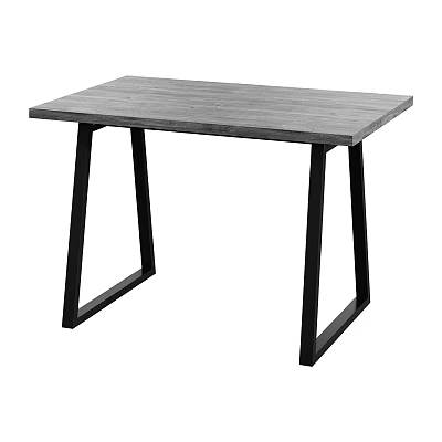 Modern Minimalist Table with Gray Wooden Tabletop and Black Metal Legs 3d model