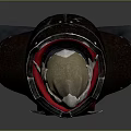 Futuristic Game Movie Character With White Red Helmet And Black Armor Design