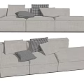 Modern three-seat sofa multiplayer sofa 3d model