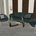 Modern sofa coffee table combination 3d model