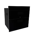 Black Modern Kitchen Appliance Cabinet With Drawers For Stylish Storage Solution 3d model