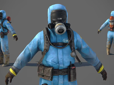 Scientist Biochemical Role Oxygen Cylinder Breathing Mask 3d model