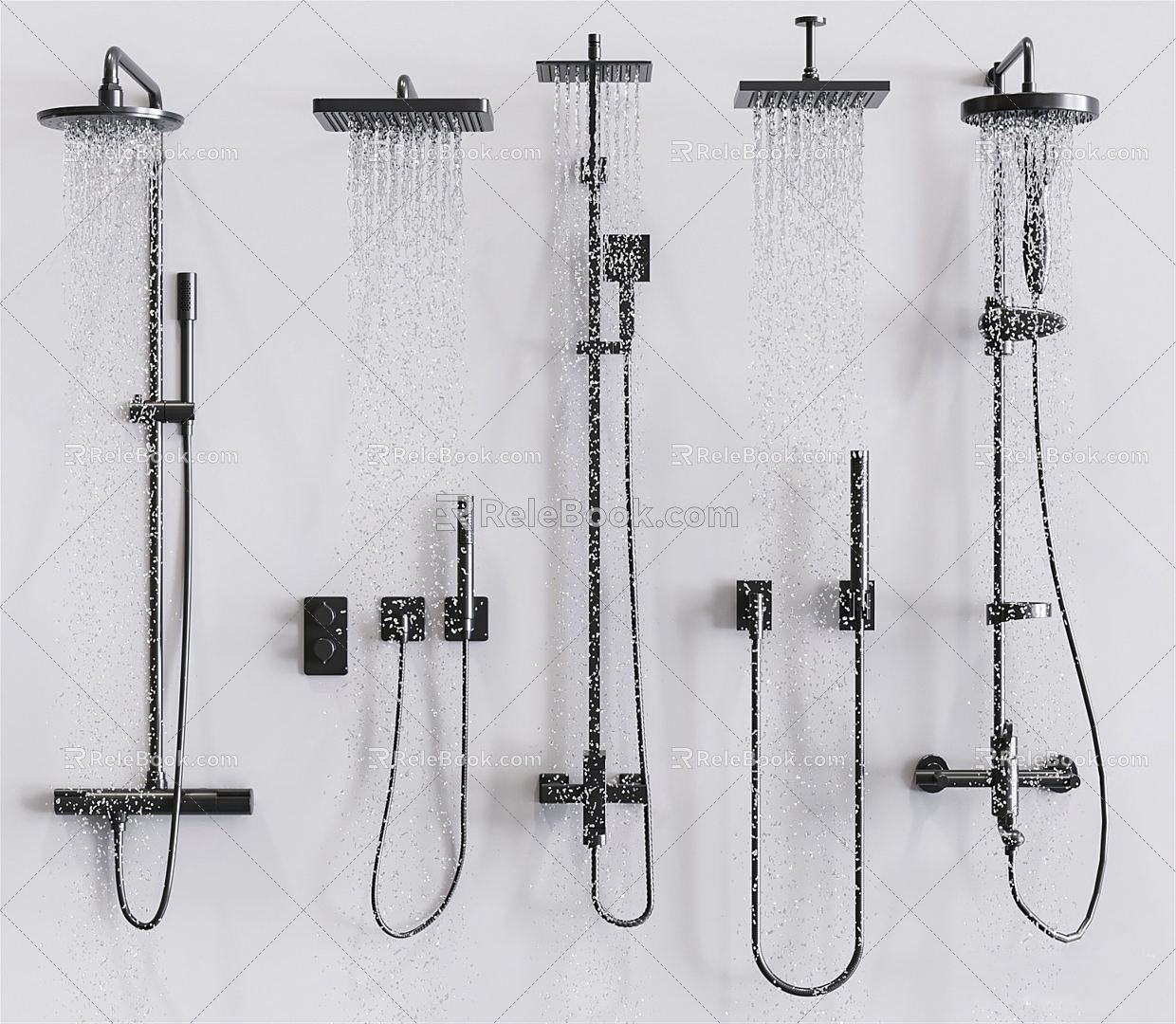 Modern shower faucet 3d model