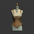Classic Dressmaking Mannequin With Golden Top And Yellow Corset For