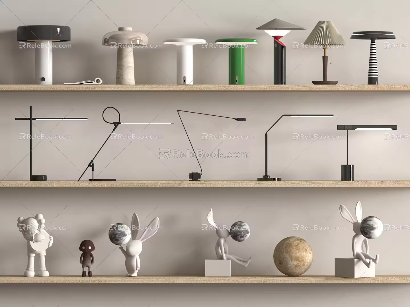Modern Minimalist Table Lamp Reading Lamp Moon Lamp Rabbit Lamp Mushroom Lamp Art Table Lamp 3d model