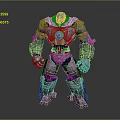 Game Movie Character Metallic Robot Featuring Glowing Blue Core And Mechanical Armor Design