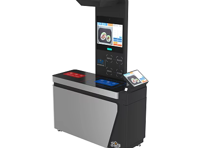 Modern Commercial Self Service Kiosk With Touch Screen Display And Integrated Payment Control Panel 3d model
