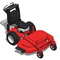 Industrial Lawn Mower With Red Base Black Seat And Durable Wheels For Efficient Lawn Maintenance