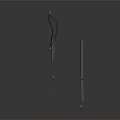 Black Curved Mechanical Components With Connecting Wires And Assembly Parts