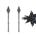 Modern mace weapon medieval weapon cold weapon mace 3d model