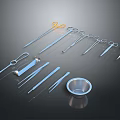 Different Types of Medical Surgical Instruments With Scissors Forceps Scalpels And Tray