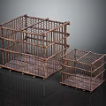 Two Metal Mesh Storage Cages in Different Sizes for Household Supplies