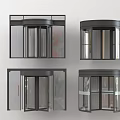 Various Modern Revolving Door Designs Featuring Glass Panels And Metal Frames