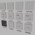 Switch socket panel combination TV network socket 3d model