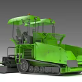 Green Tracked Functional Construction Vehicle With Cabin And Equipment 3d model