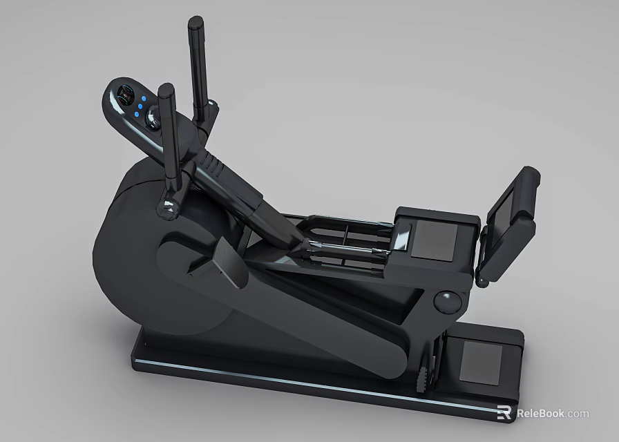 Black Sports Equipment With Digital Display Handlebars And Pedals For Home Cardio Workout 3d model 