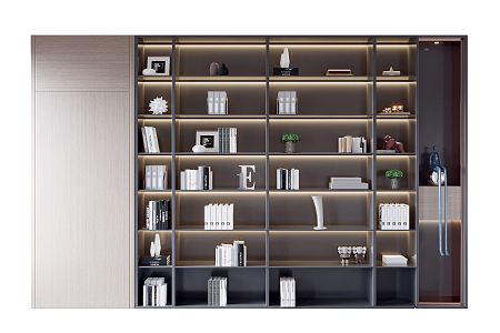 Modern bookcase 3d model