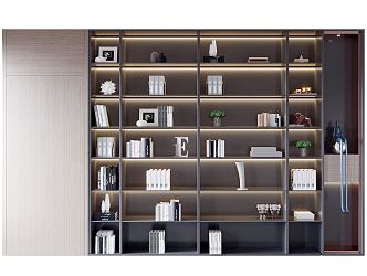 Modern bookcase 3d model