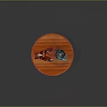 Red Skinned Game Character With Ornate Headdress Kneeling On Wooden Platform Summoning Blue Magical Energy