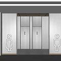 Tech Restroom Facade 3d model