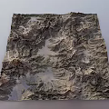 Rugged Mountainous Landscape With Winding River And Rocky Peaks Across Vast Terrain