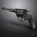 Vintage Revolver With Metal Texture And Worn Design For Still Life