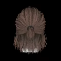 3D Human Head Model Side View With Realistic Brown Hair And Detailed Facial Organs