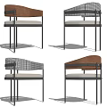 Modern Leisure Chair Design With Metal Frame Brown Back And White Fabric Seat