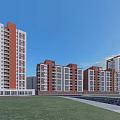 Modern Commercial Street With High Rise Residential Buildings And Low Rise Retail Outlets