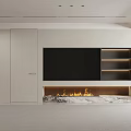Modern Living Dining Room Interior With Gray Sofa Marble Coffee Table And Floor Lamp