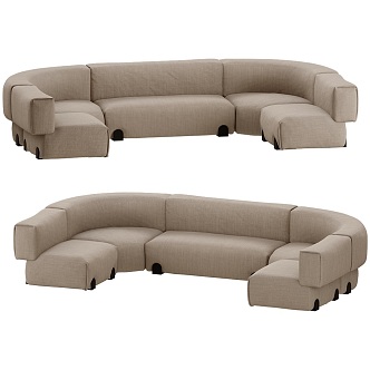 posio modern semi-return sofa 18 3d model